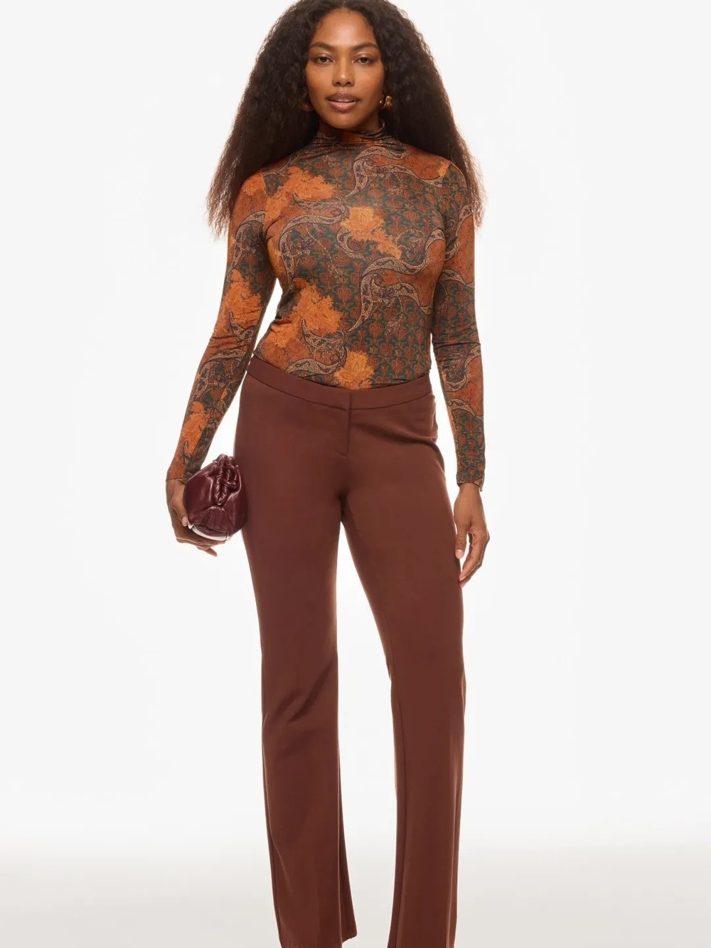 ULLA JOHNSON AURELIA FLORAL PRINTED TURTLENECK SIZE L
